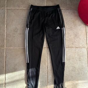 adidas Black Track Pants with White Side Stripes